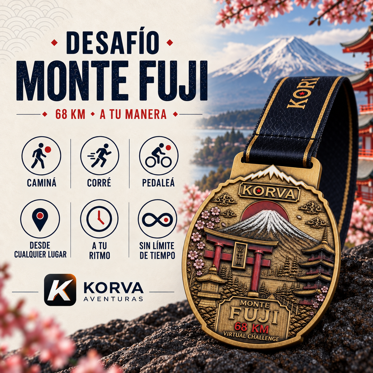 Desafío Virtual 68km – Monte Fuji